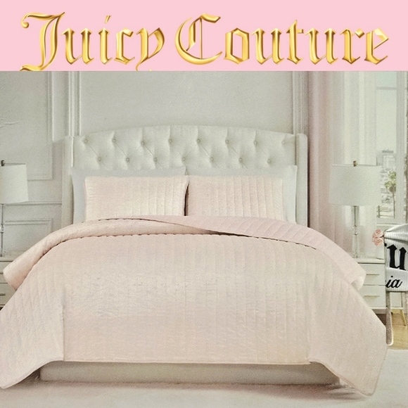 Juicy Couture Home King Size Shinmer 3-PC Velvet Quilt Set